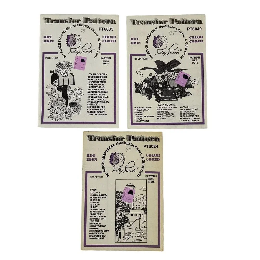 Pretty Punch Hot Iron Transfer Pattern For Punch Embroidery Fruit Basket Florals
